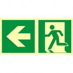 Znak "Do wyjścia ewakuacyjnego w lewo"