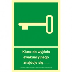 Znak "Klucz do wyjścia ewakuacyjnego"