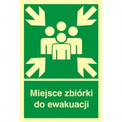 Znak "Miejsce zbiórki do ewakuacji"