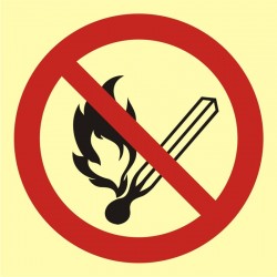 Znak Zakaz używania otwartego ognia