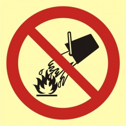 Znak Zakaz gaszenia wodą