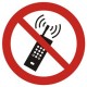Znak "Zakaz używania telefonów komórkowych"