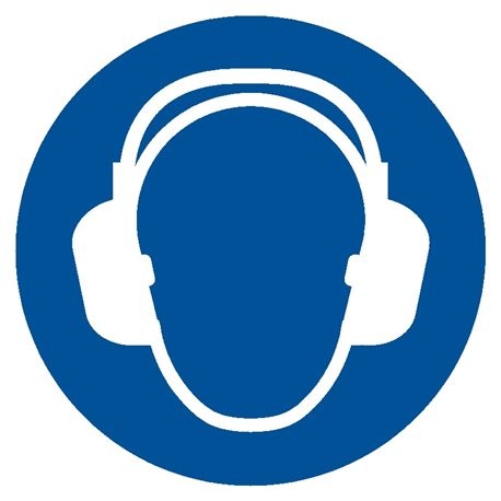 Znak "Nakaz stosowania ochrony słuchu"