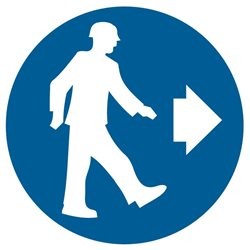 Znak "Nakaz kierunku przejścia"