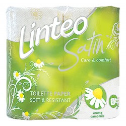 Papier toaletowy Linteo Satin rumianek 4 rolki, trójwarstwowy.
