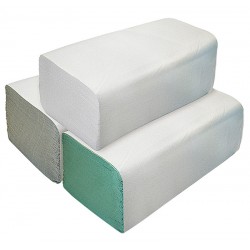 Ręczniki przemysłowe Linteo białe, szare, zielone, dwuwarstwowe.
